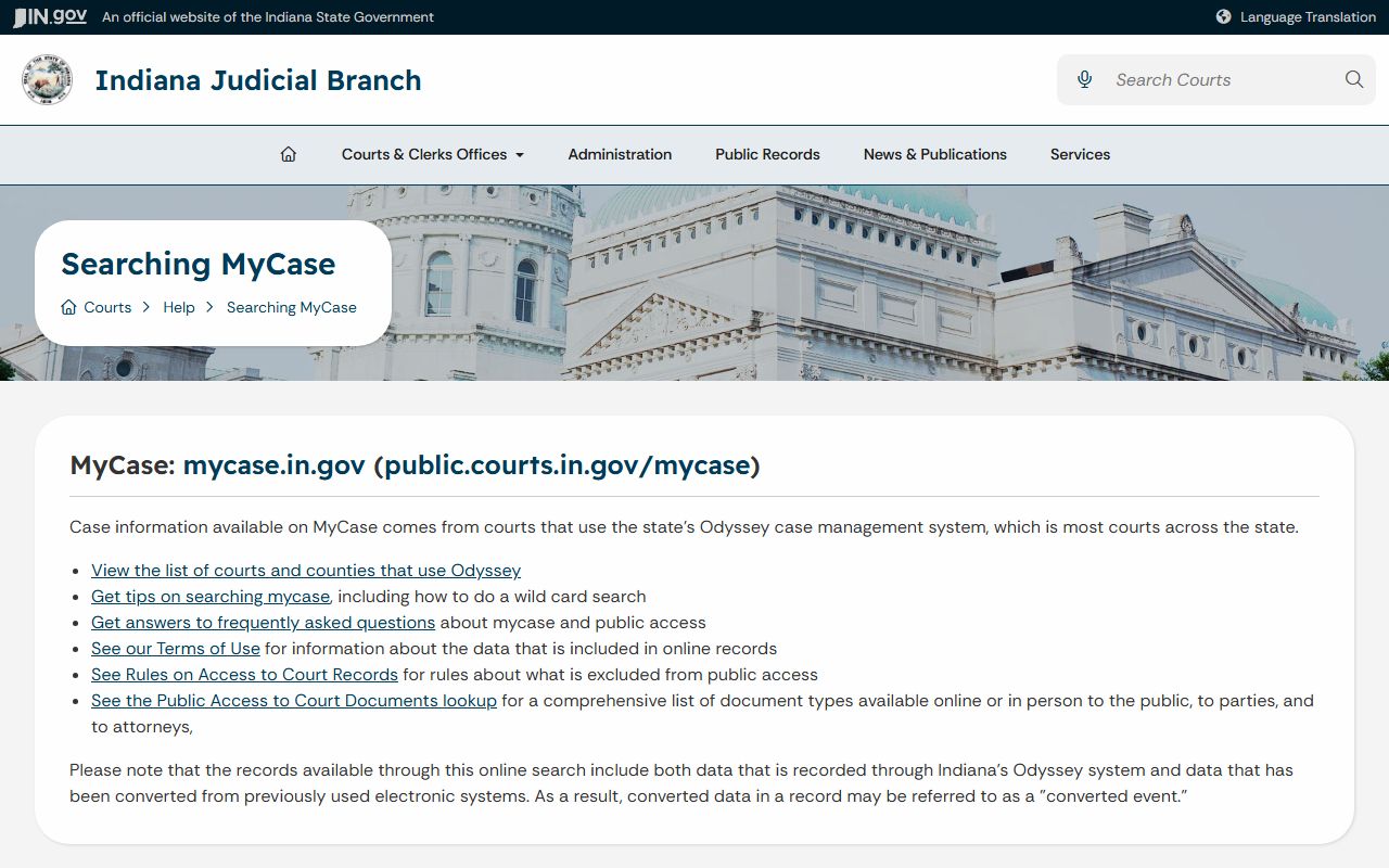 Vigo County court records MyCase access guide