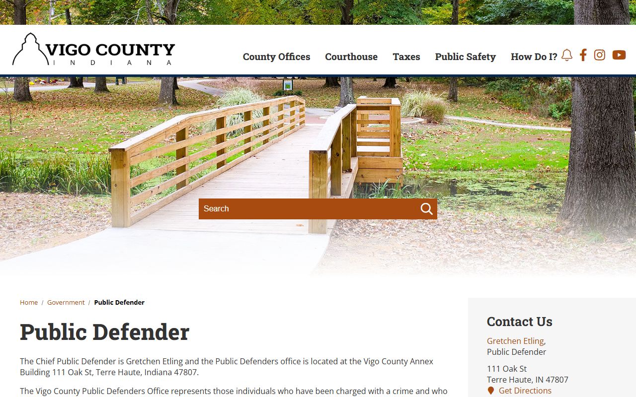 Vigo County criminal court records public defender office