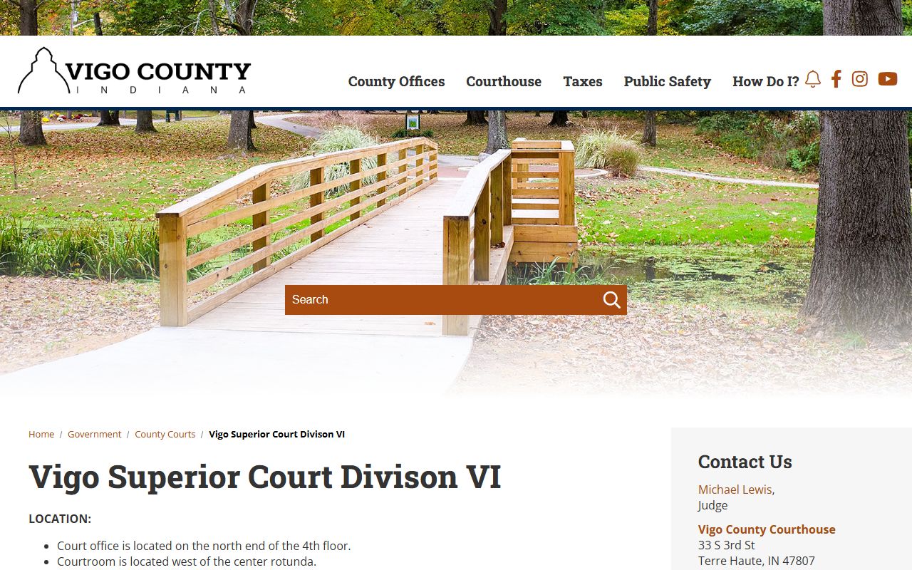 Vigo County criminal court records Superior Court division