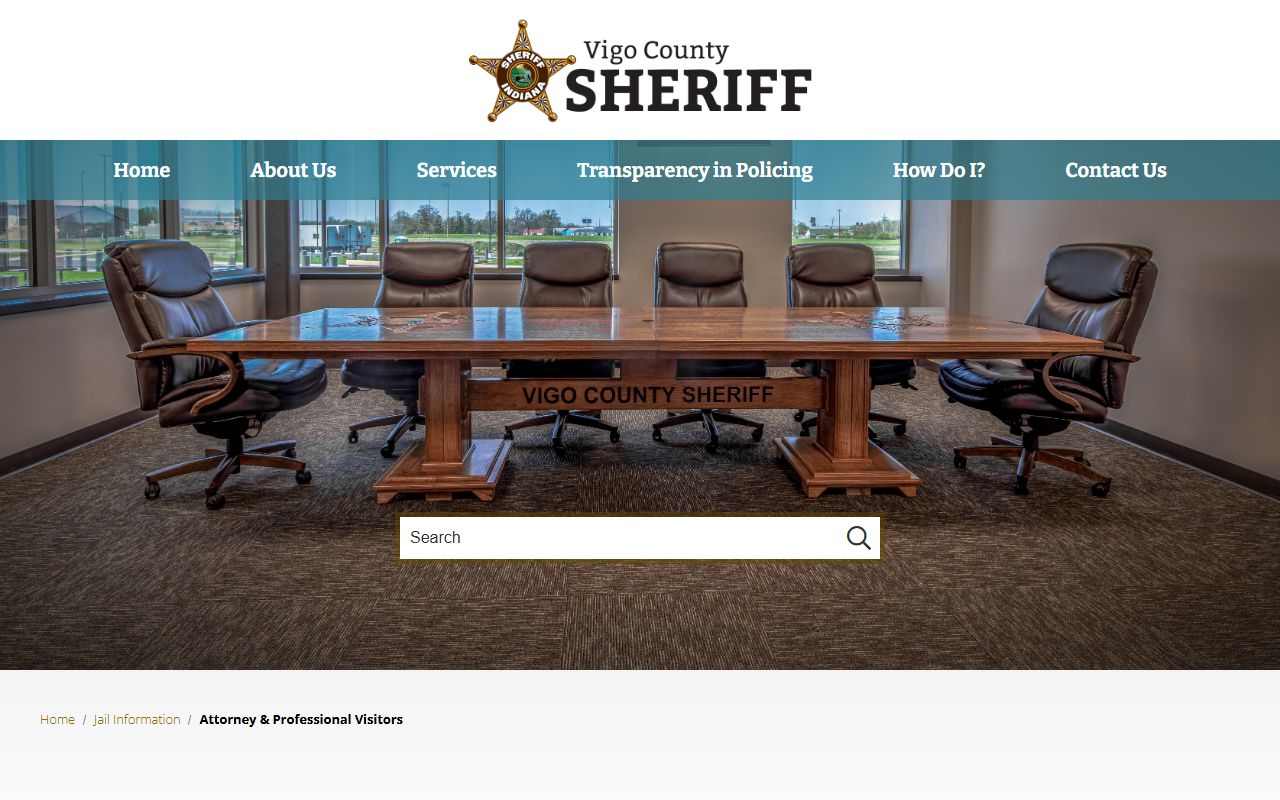 Vigo County inmate search attorney professional visitor rules