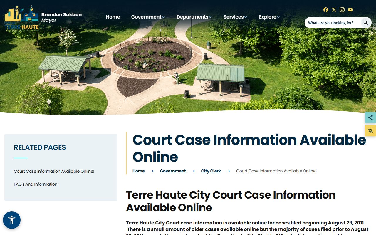 Vigo County traffic court records online case timing notes