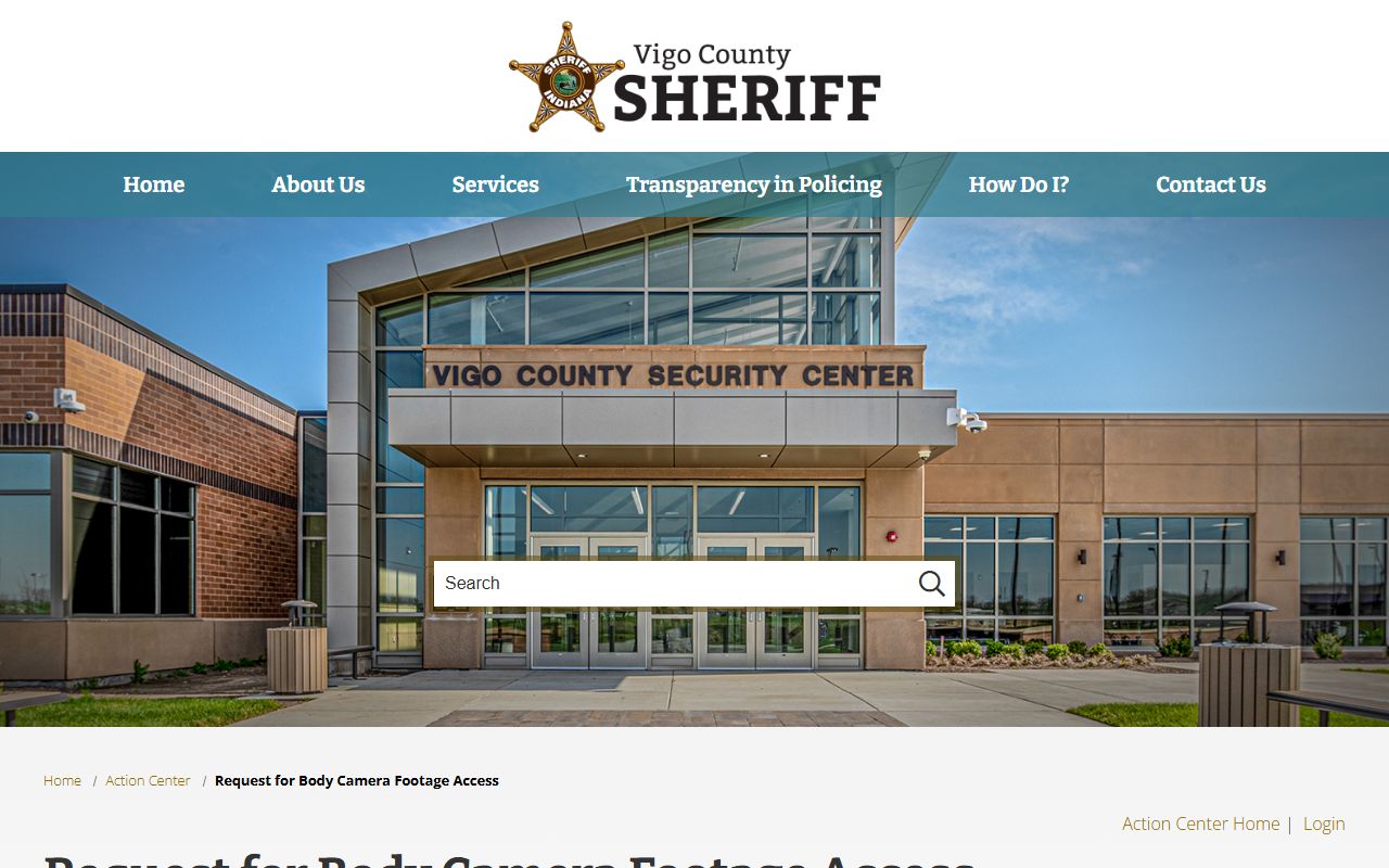 Vigo County warrant records body camera request form